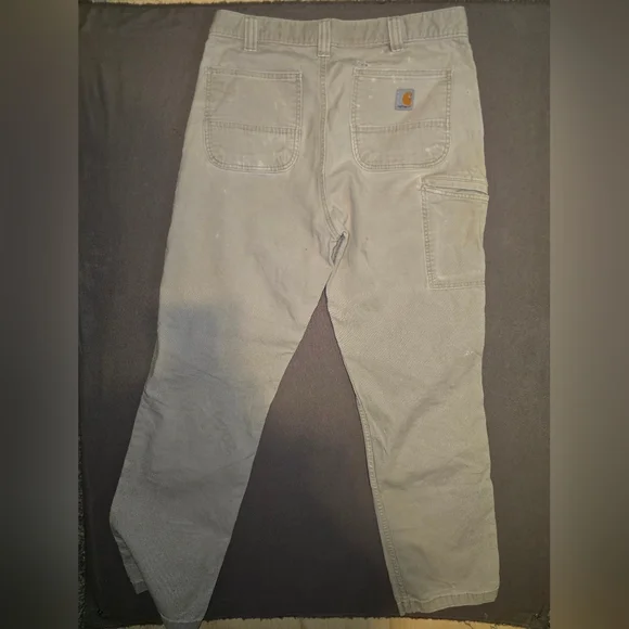 Carhartt Rugged Flex Relaxed Fit Canvas Work Pant Thrashed Distressed 34x34 - Picture 5 of 7